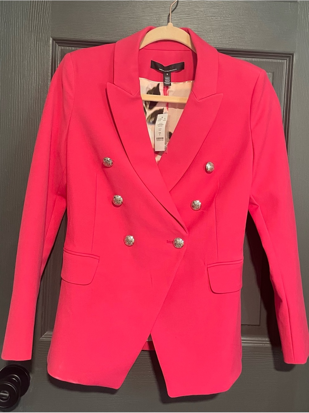 White House Black Market Hot Pink Double-Breasted Blazer